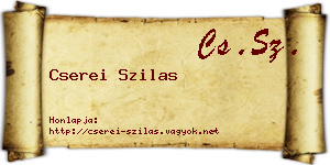 Cserei Szilas névjegykártya